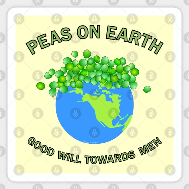 Peas On Earth Sticker by Barthol Graphics